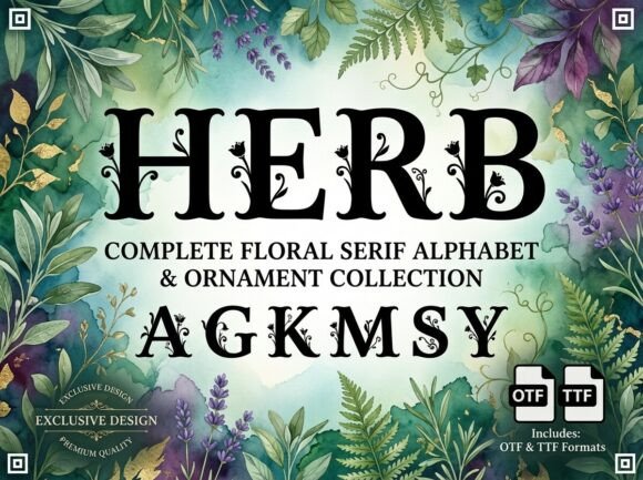 Herb: A Floral Serif Display Font for Thoughtful Editorial Design
