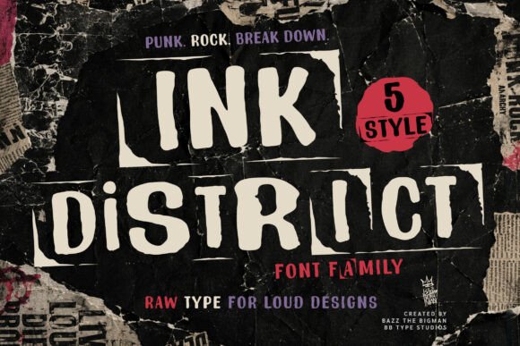 Ink District: A Gritty Display Font for Bold Brand Identities