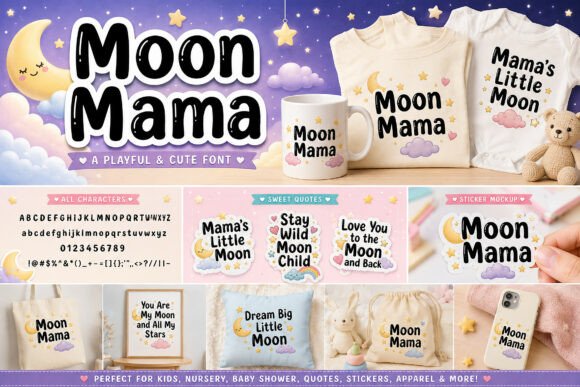 Moon Mama: A Whimsical Display Font for Digital Branding