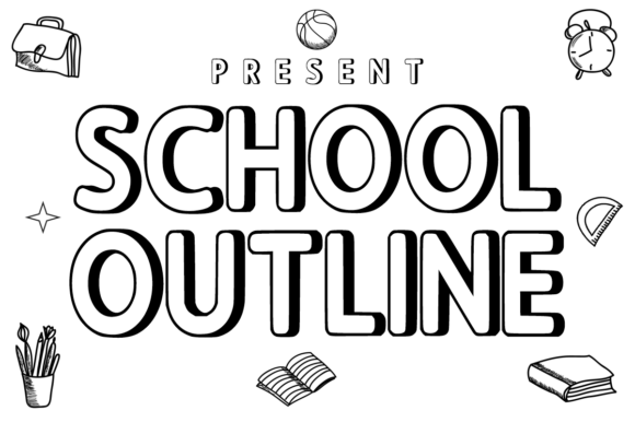 School Outline: A Playful Display Font for Friendly Branding
