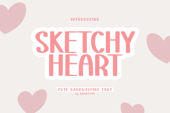Sketchy Heart Font: A Cute Handwriting Display Typeface